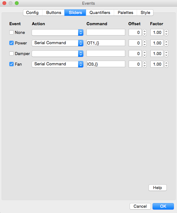 configure sliders