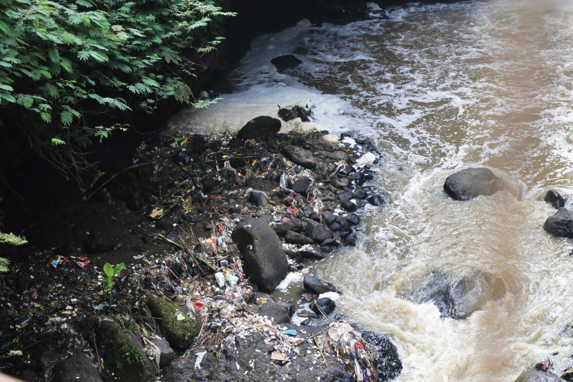 trashed waterfall