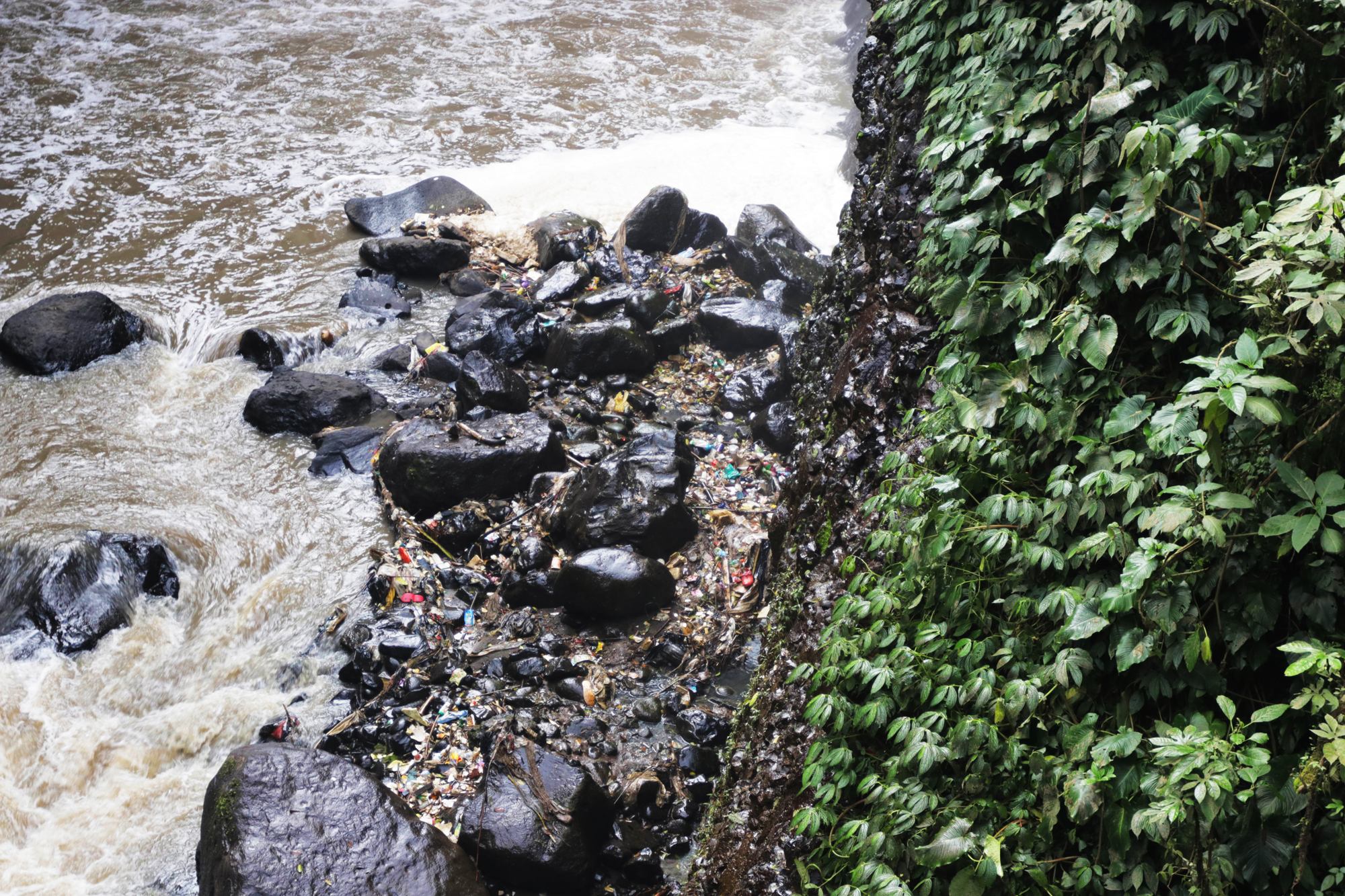 trashed waterfall