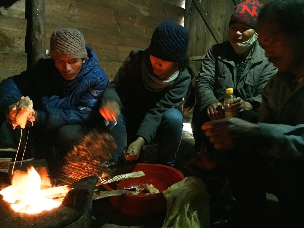 lunch around the fire